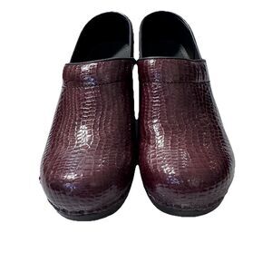 Sanita Women’s Shoes Clogs Snake Print Leather Size 39 8.5 Danish EUC